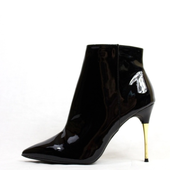 Black High Heels Stiletto Dress Pointy Toe Bootie - Picture 2 of 5